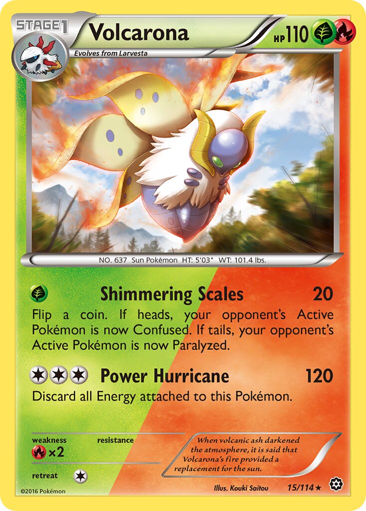 Volcarona 015/114 — Steam Siege (English Pokémon TCG card)