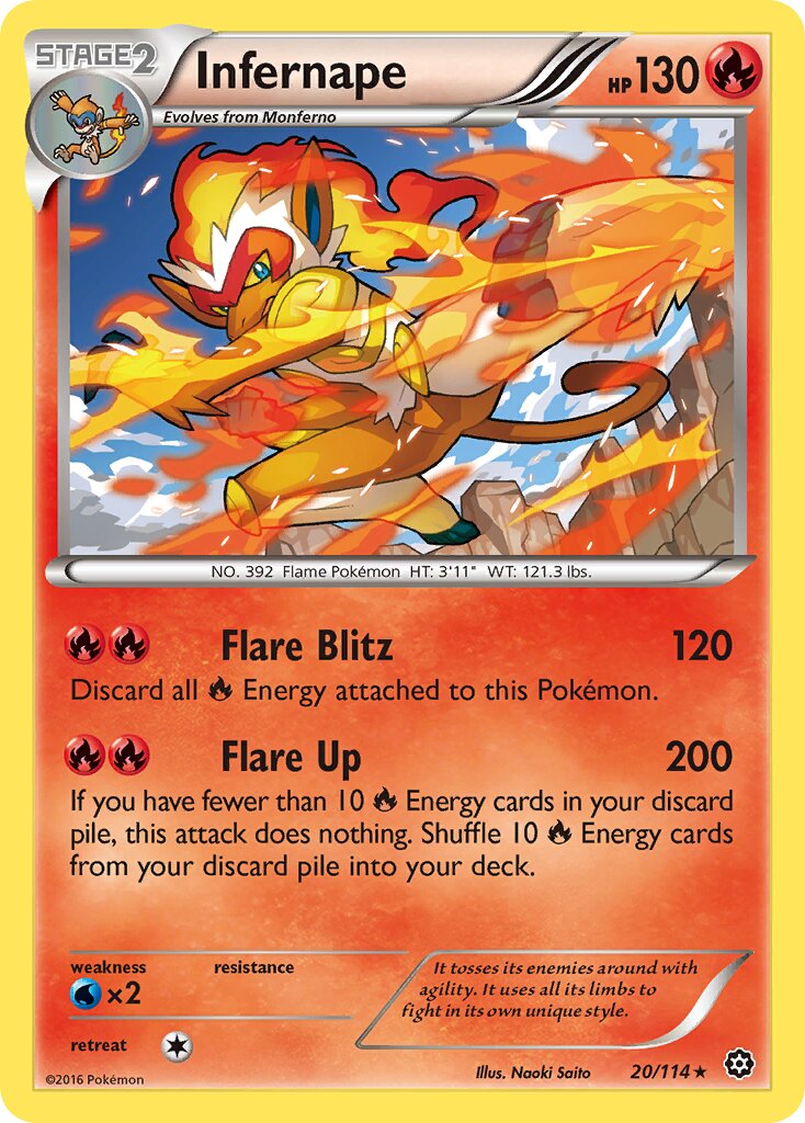 Infernape 020/114 — Steam Siege (English Pokémon TCG card)
