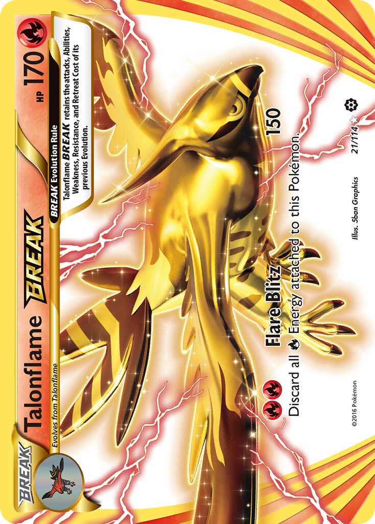 Talonflame BREAK 021/114 — Steam Siege (English Pokémon TCG card)