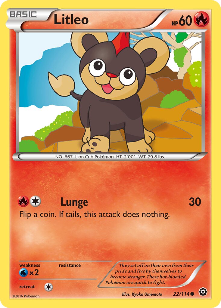 Litleo 022/114 — Steam Siege (English Pokémon TCG card)