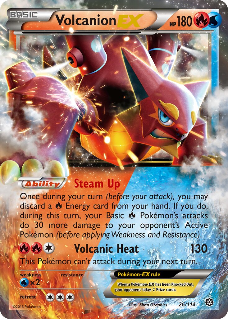Volcanion-EX 026/114 — Steam Siege (English Pokémon TCG card)