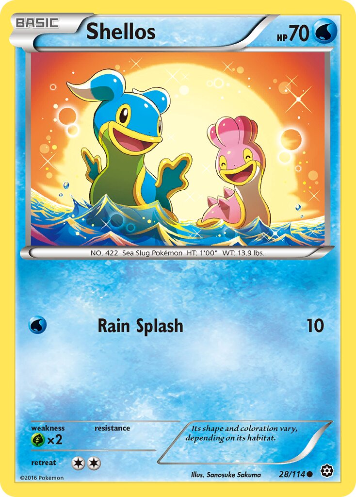 Shellos 028/114 — Steam Siege (English Pokémon TCG card)