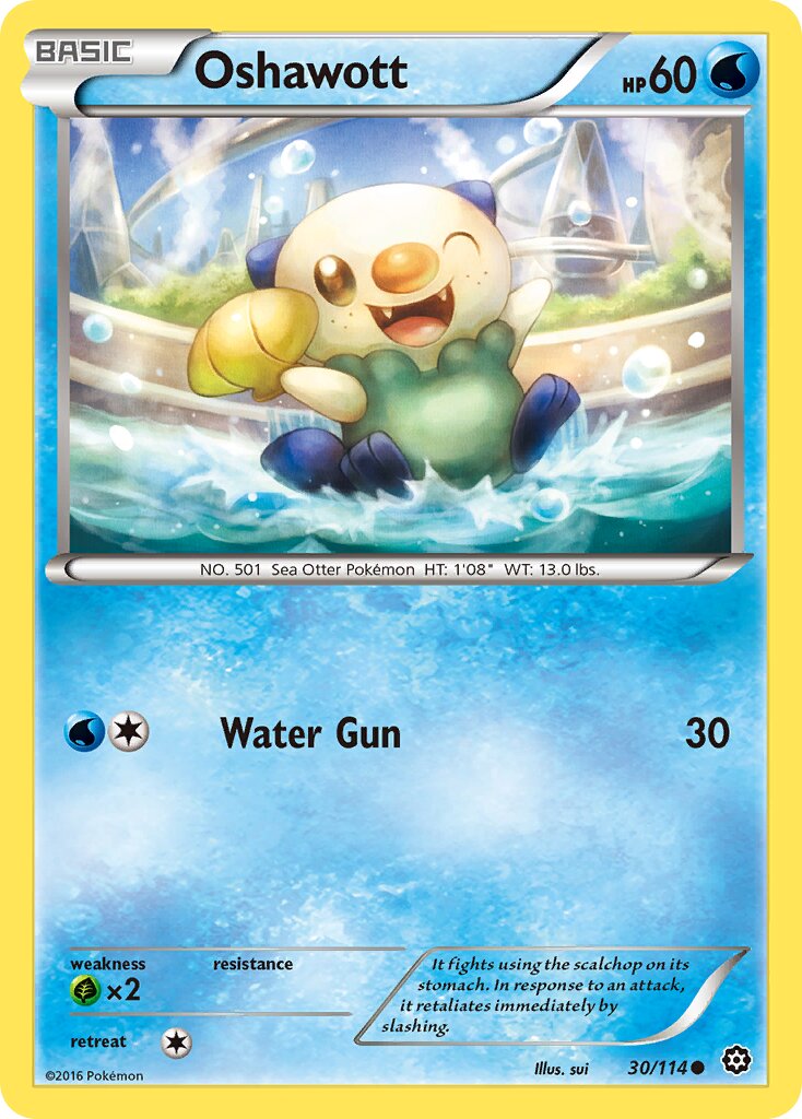 Oshawott 030/114 — Steam Siege (English Pokémon TCG card)