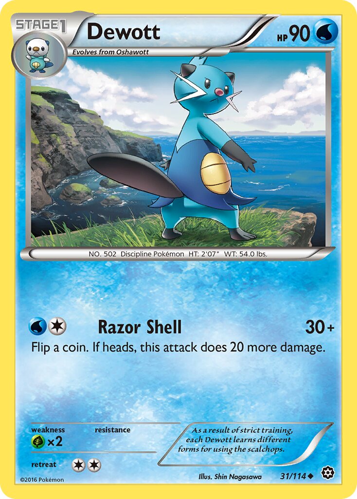 Dewott 031/114 — Steam Siege (English Pokémon TCG card)