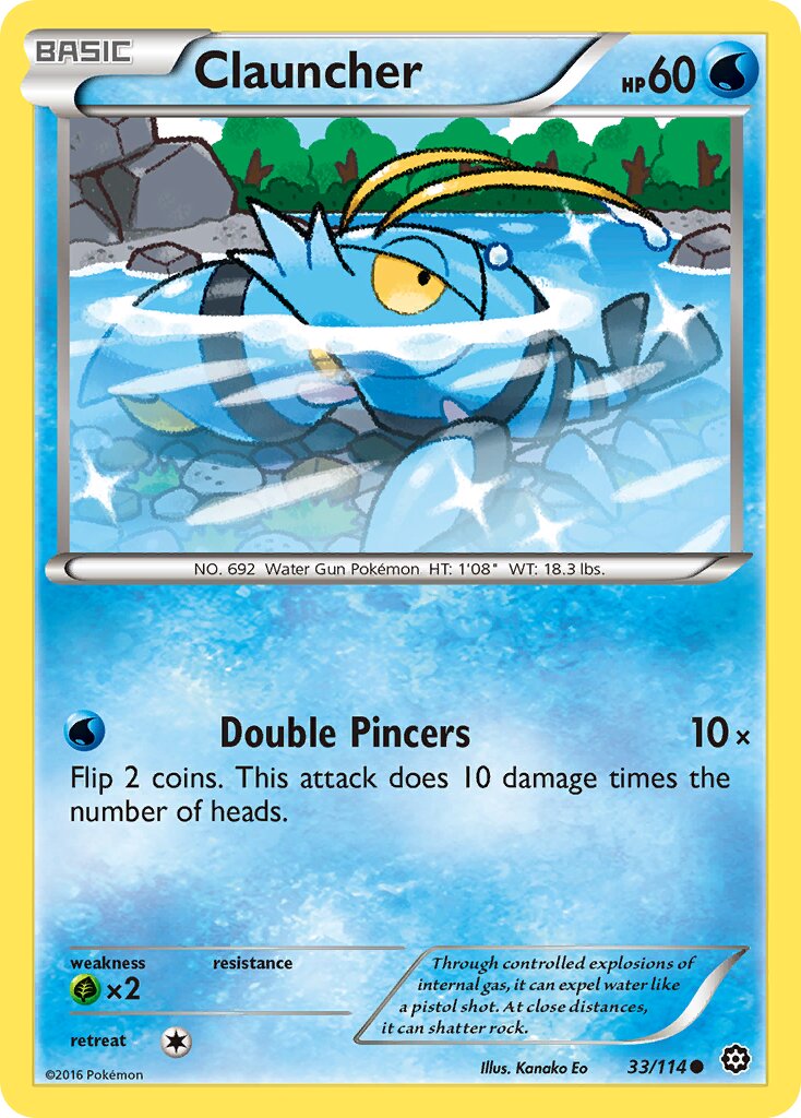 Clauncher 033/114 — Steam Siege (English Pokémon TCG card)