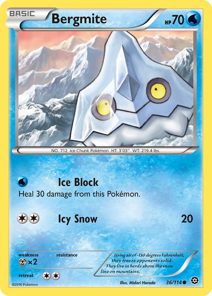 Bergmite 036/114 — Steam Siege (English Pokémon TCG card)