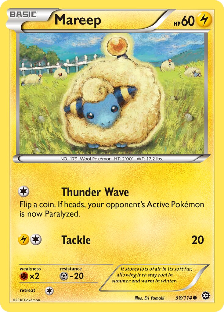 Mareep 038/114 — Steam Siege (English Pokémon TCG card)