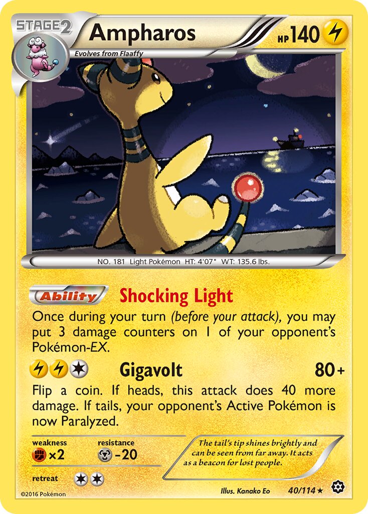 Ampharos 040/114 — Steam Siege (English Pokémon TCG card)
