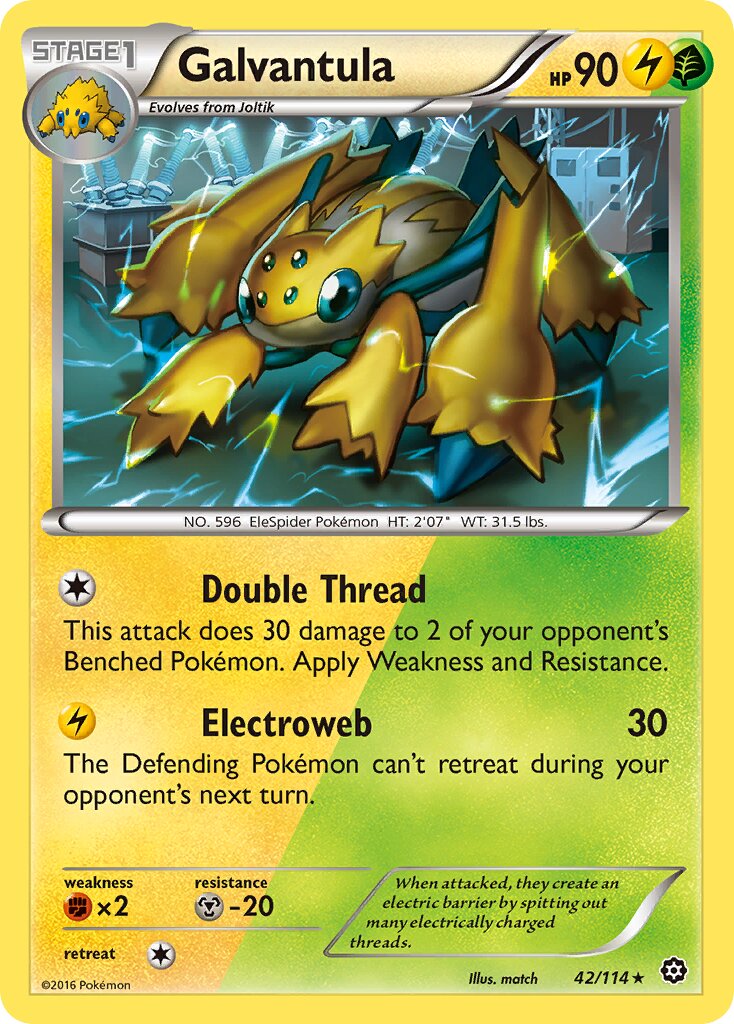 Galvantula 042/114 — Steam Siege (English Pokémon TCG card)