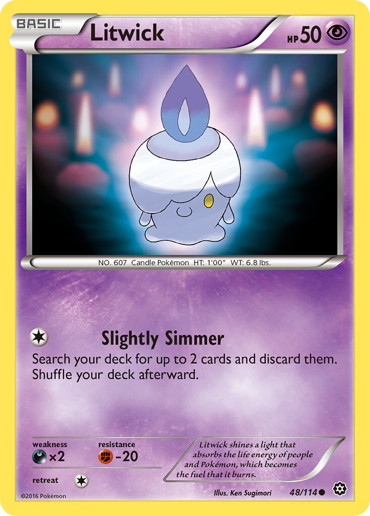 Litwick 048/114 — Steam Siege (English Pokémon TCG card)