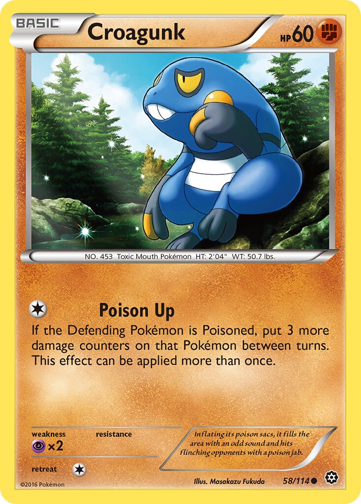 Croagunk 058/114 — Steam Siege (English Pokémon TCG card)