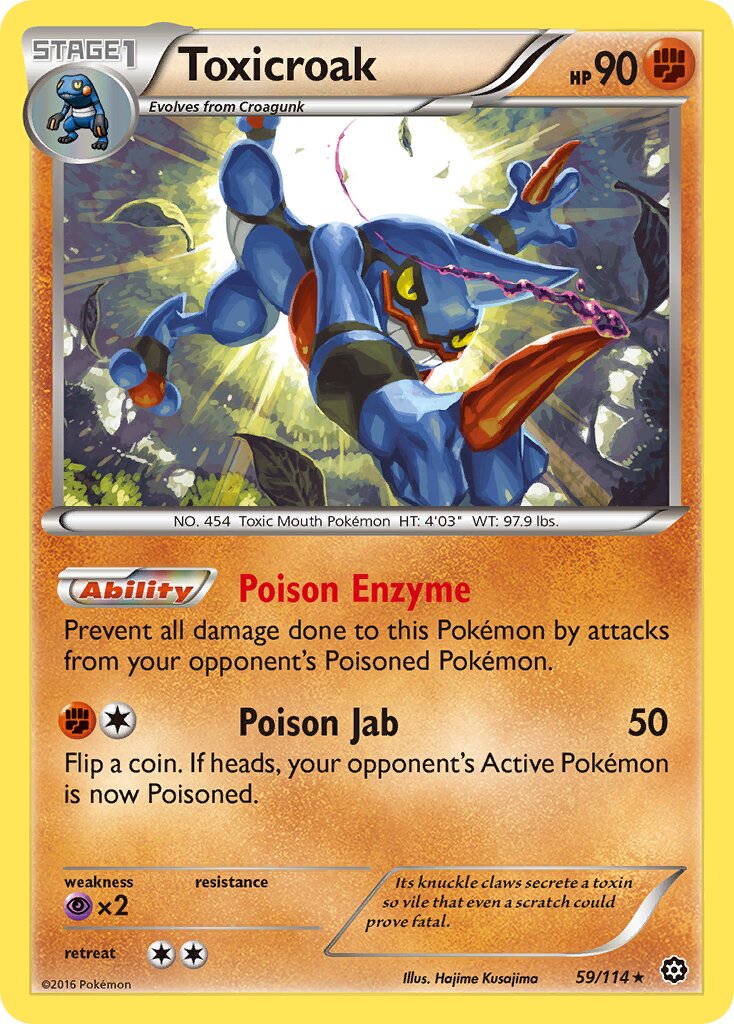 Toxicroak 059/114 — Steam Siege (English Pokémon TCG card)