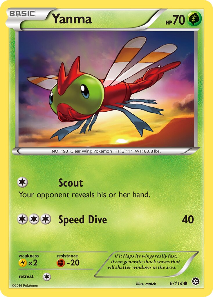 Yanma 006/114 — Steam Siege (English Pokémon TCG card)