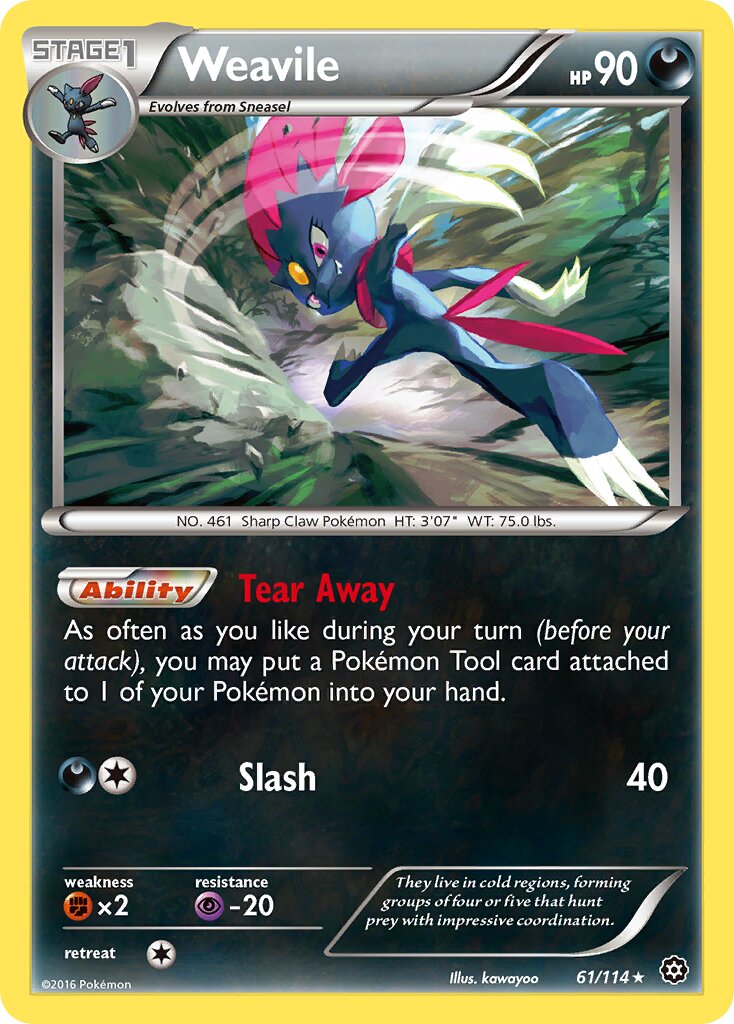 Weavile 061/114 — Steam Siege (English Pokémon TCG card)