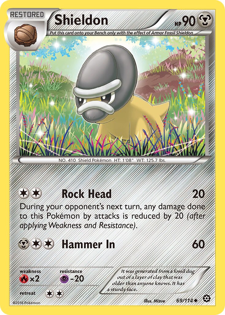Shieldon 069/114 — Steam Siege (English Pokémon TCG card)