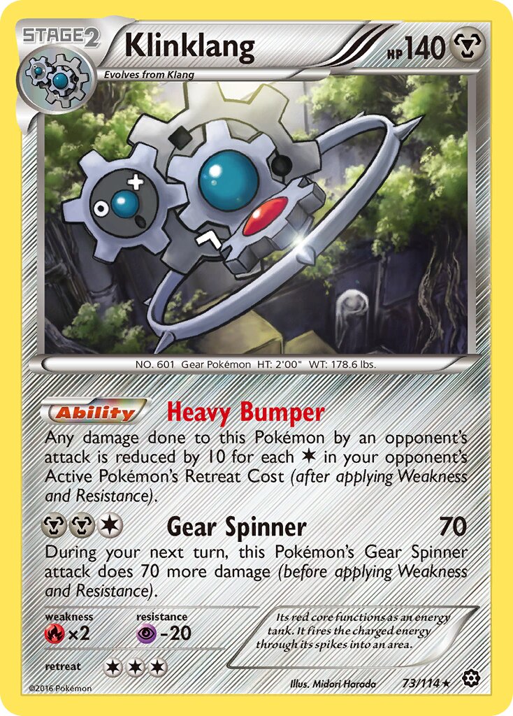Klinklang 073/114 — Steam Siege (English Pokémon TCG card)