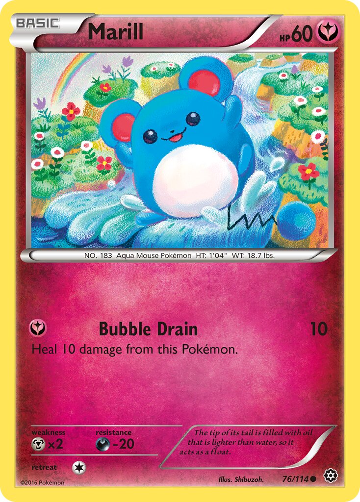 Marill 076/114 — Steam Siege (English Pokémon TCG card)