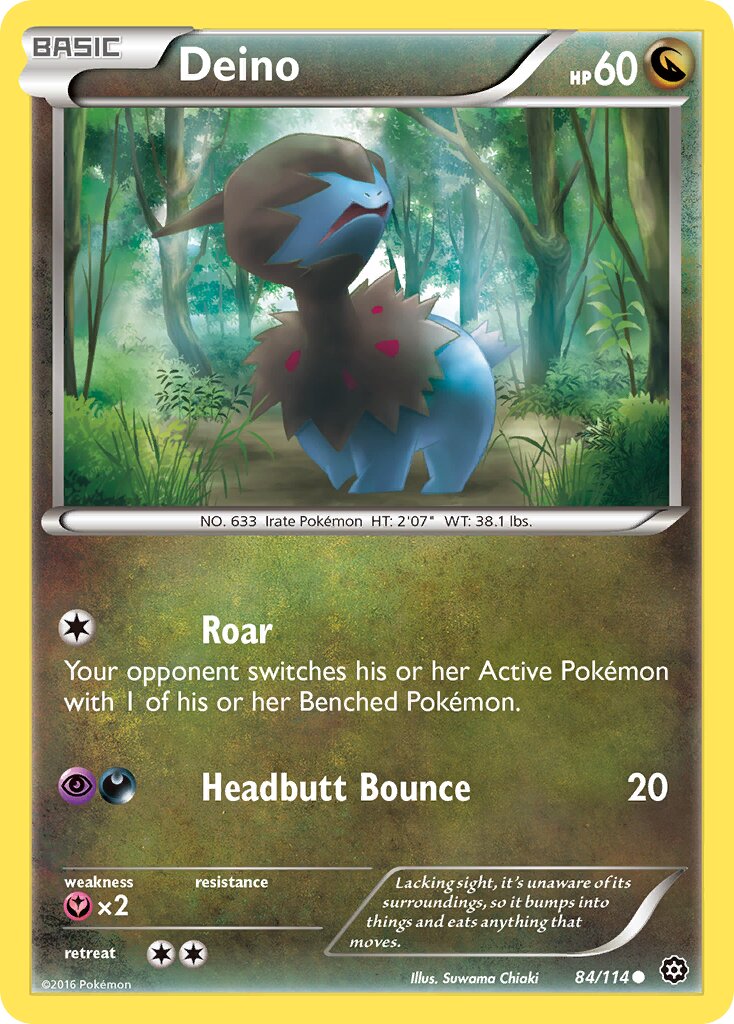 Deino 084/114 — Steam Siege (English Pokémon TCG card)