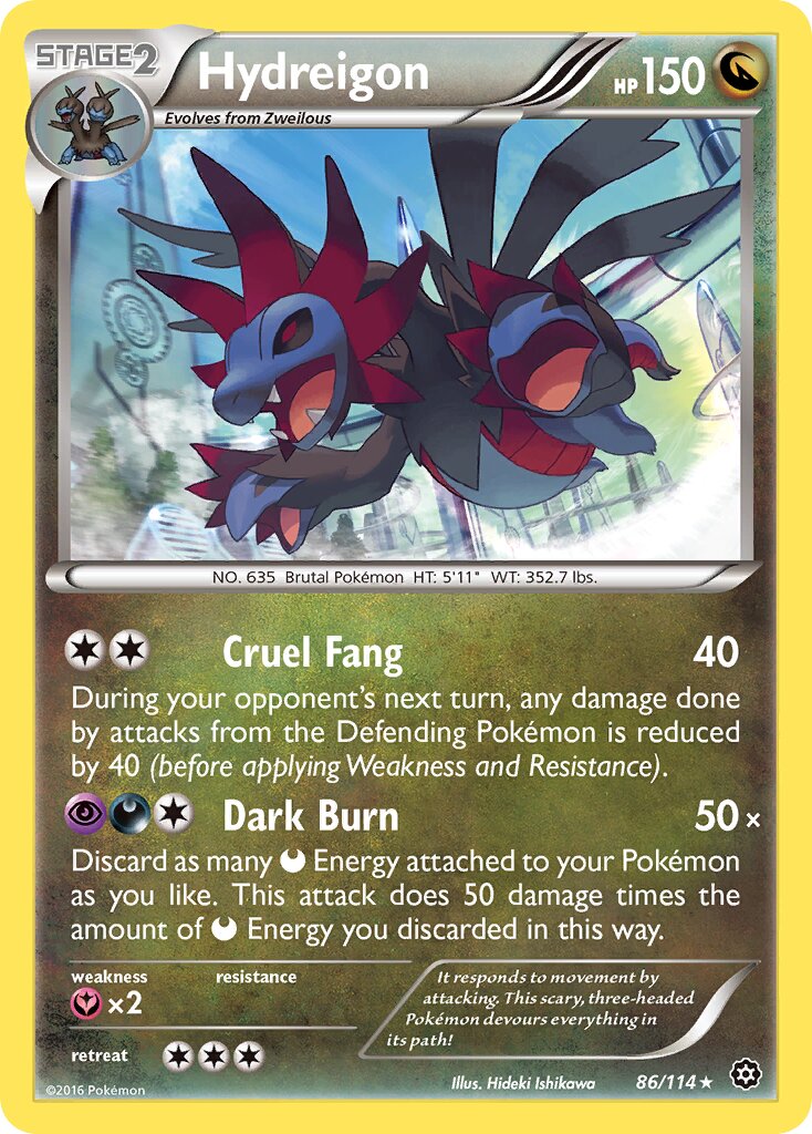 Hydreigon 086/114 — Steam Siege (English Pokémon TCG card)