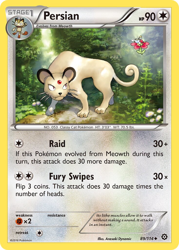 Persian 089/114 — Steam Siege (English Pokémon TCG card)
