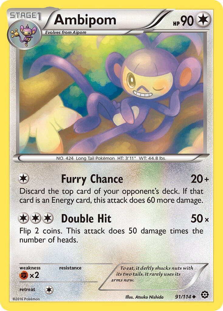 Ambipom 091/114 — Steam Siege (English Pokémon TCG card)