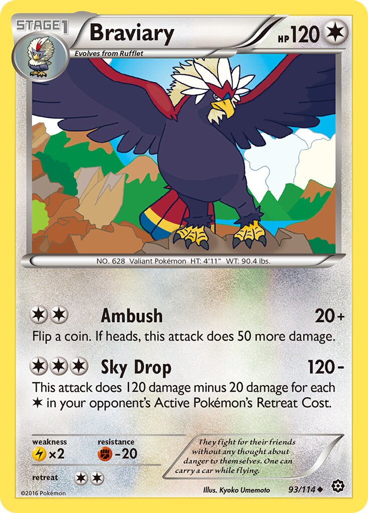 Braviary 093/114 — Steam Siege (English Pokémon TCG card)