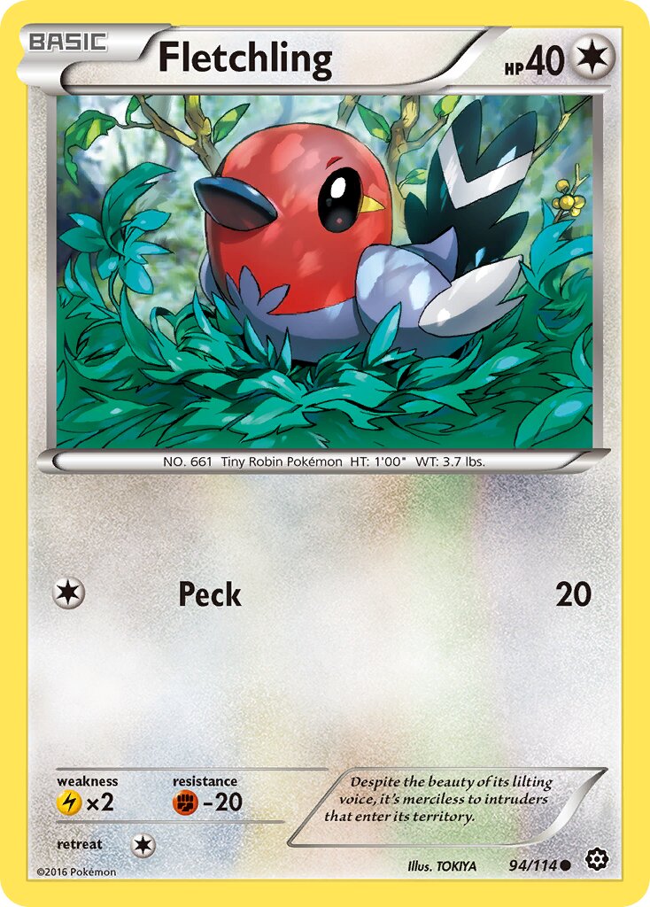 Fletchling 094/114 — Steam Siege (English Pokémon TCG card)