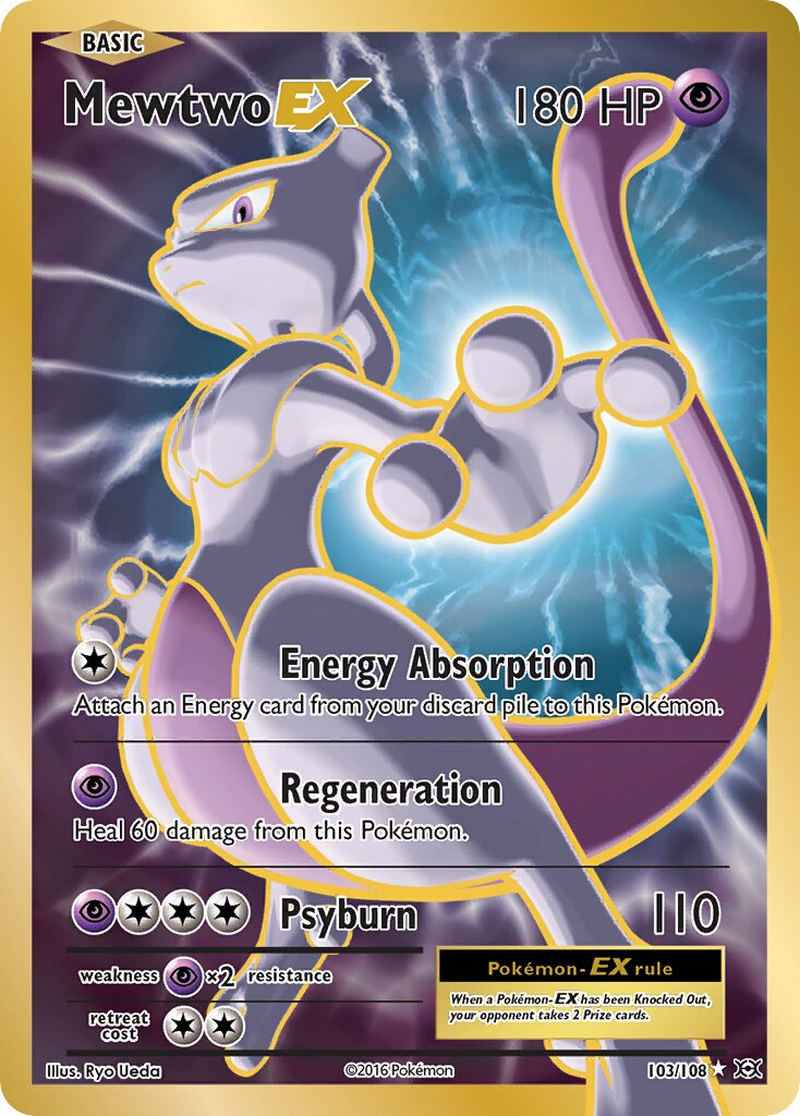 Mewtwo-EX 103/108 — Evolutions (English Pokémon TCG card)