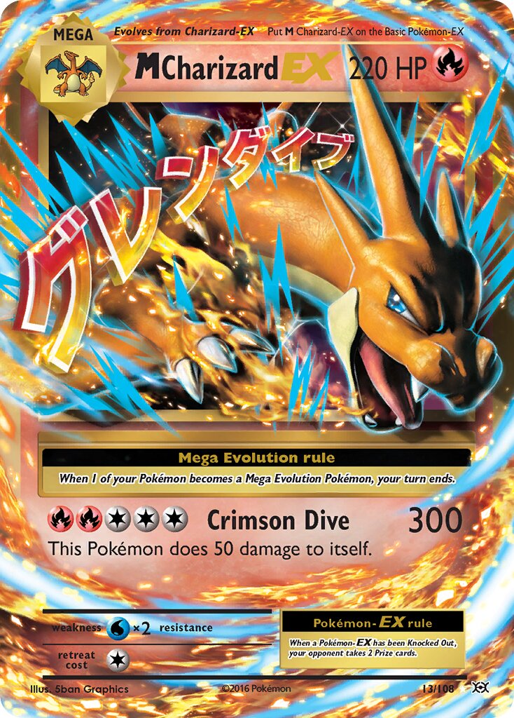 M Charizard-EX 013/108 — Evolutions (English Pokémon TCG card)