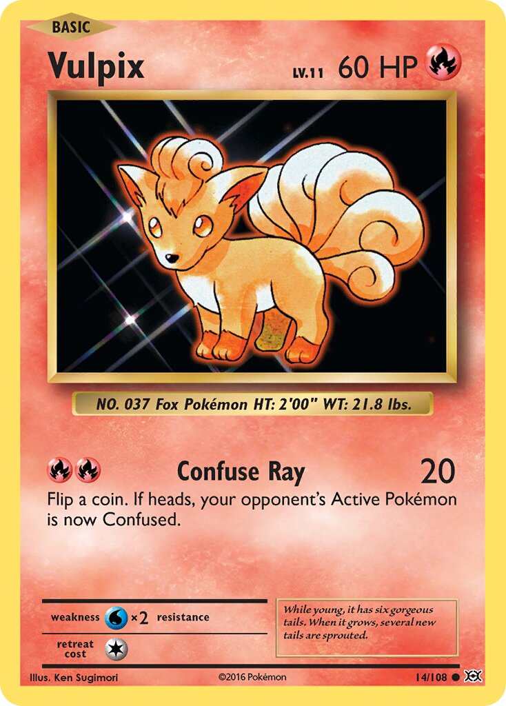 Vulpix 014/108 — Evolutions (English Pokémon TCG card)