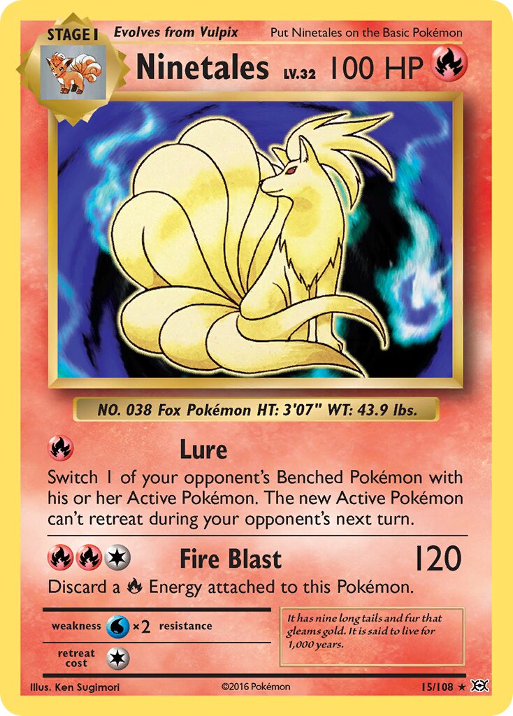 Ninetales 015/108 — Evolutions (English Pokémon TCG card)