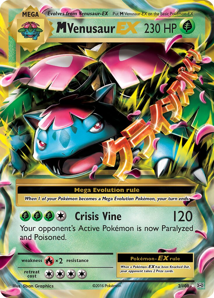 M Venusaur-EX 002/108 — Evolutions (English Pokémon TCG card)