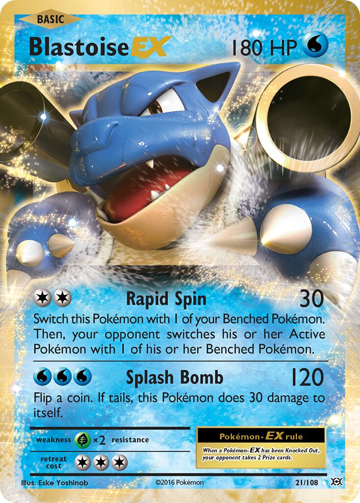 Blastoise-EX 021/108 — Evolutions (English Pokémon TCG card)