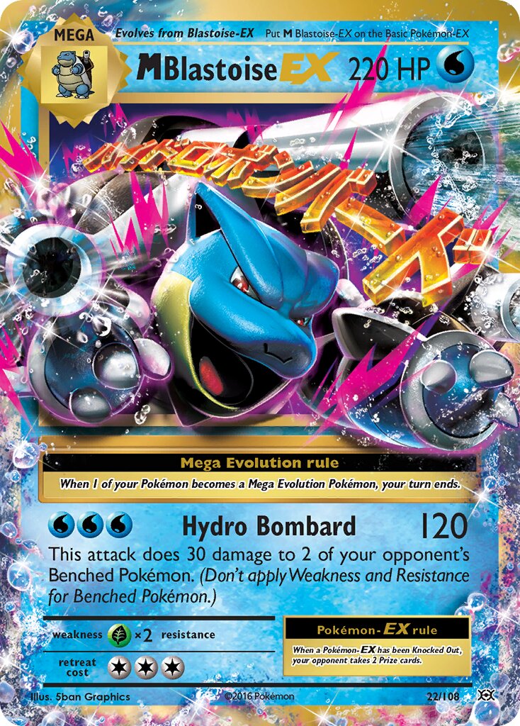 M Blastoise-EX 022/108 — Evolutions (English Pokémon TCG card)