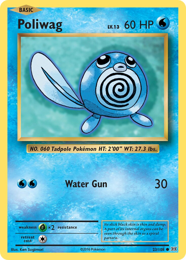 Poliwag 023/108 — Evolutions (English Pokémon TCG card)