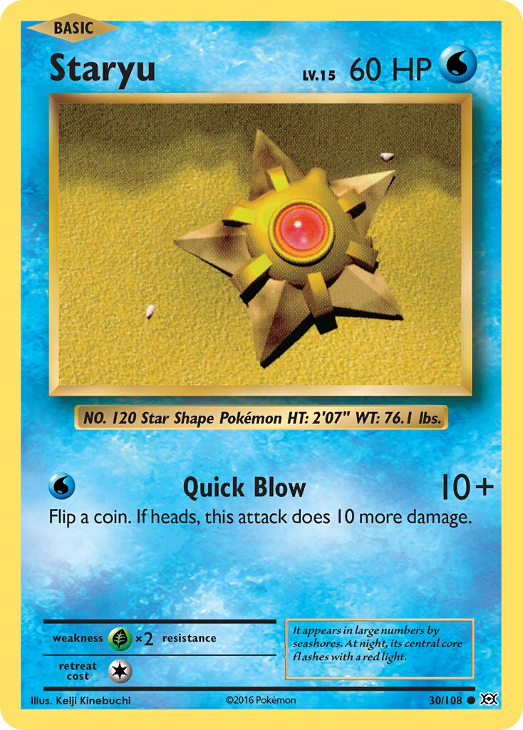 Staryu 030/108 — Evolutions (English Pokémon TCG card)