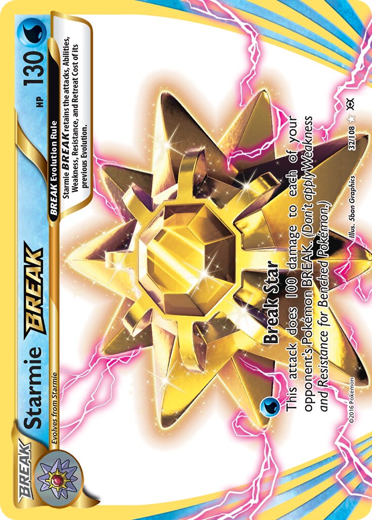 Starmie BREAK 032/108 — Evolutions (English Pokémon TCG card)