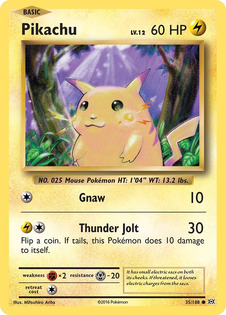 Pikachu 035/108 — Evolutions (English Pokémon TCG card)