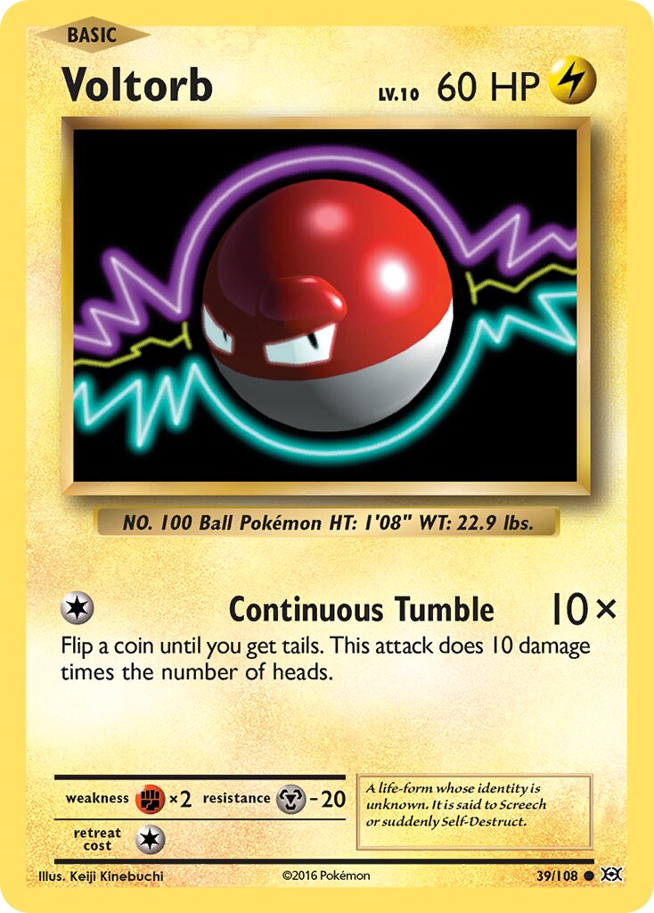 Voltorb 039/108 — Evolutions (English Pokémon TCG card)
