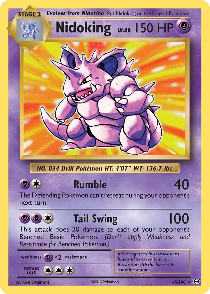 Nidoking 045/108 — Evolutions (English Pokémon TCG card)