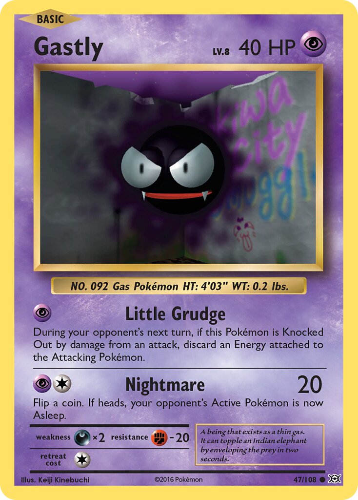 Gastly 047/108 — Evolutions (English Pokémon TCG card)