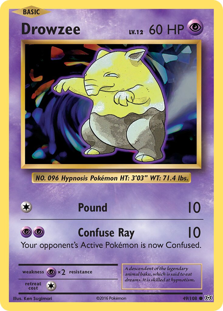 Drowzee 049/108 — Evolutions (English Pokémon TCG card)