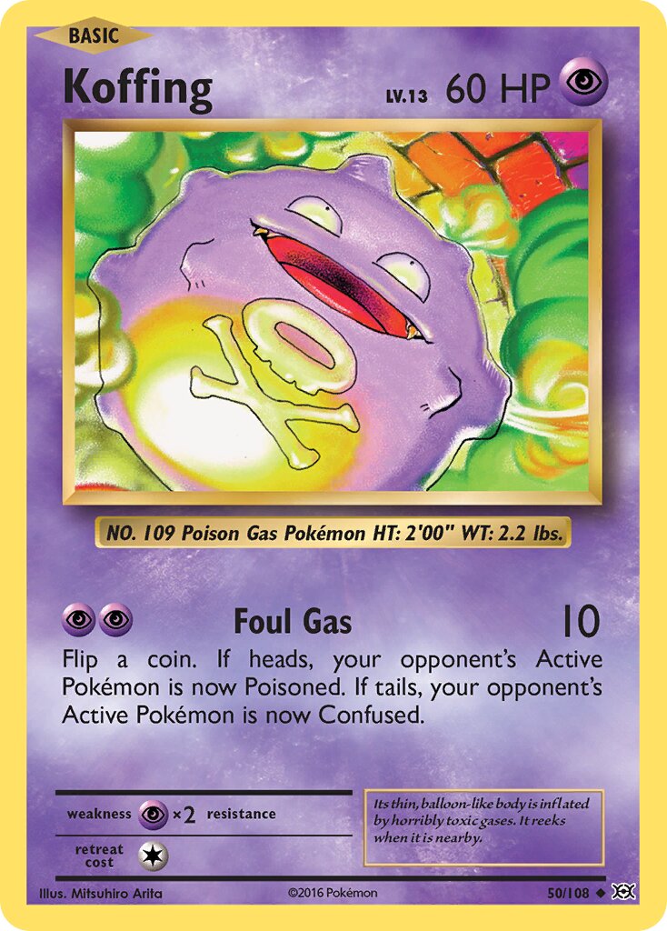 Koffing 050/108 — Evolutions (English Pokémon TCG card)