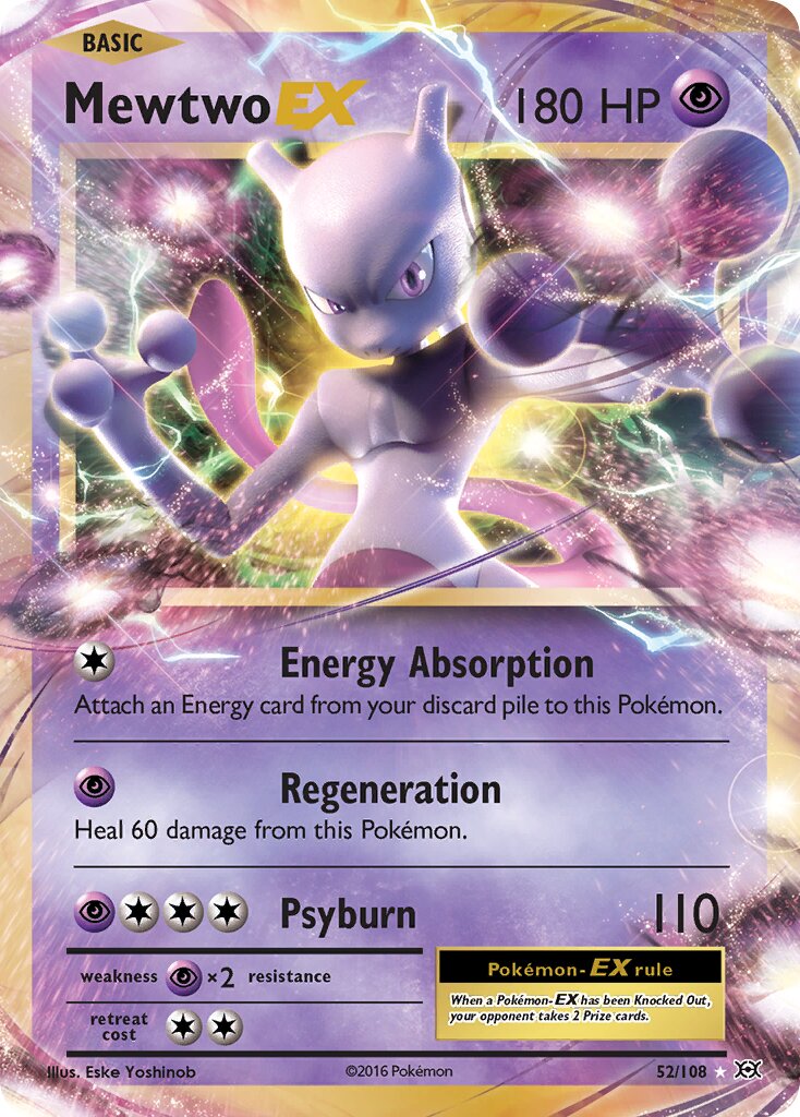 Mewtwo-EX 052/108 — Evolutions (English Pokémon TCG card)