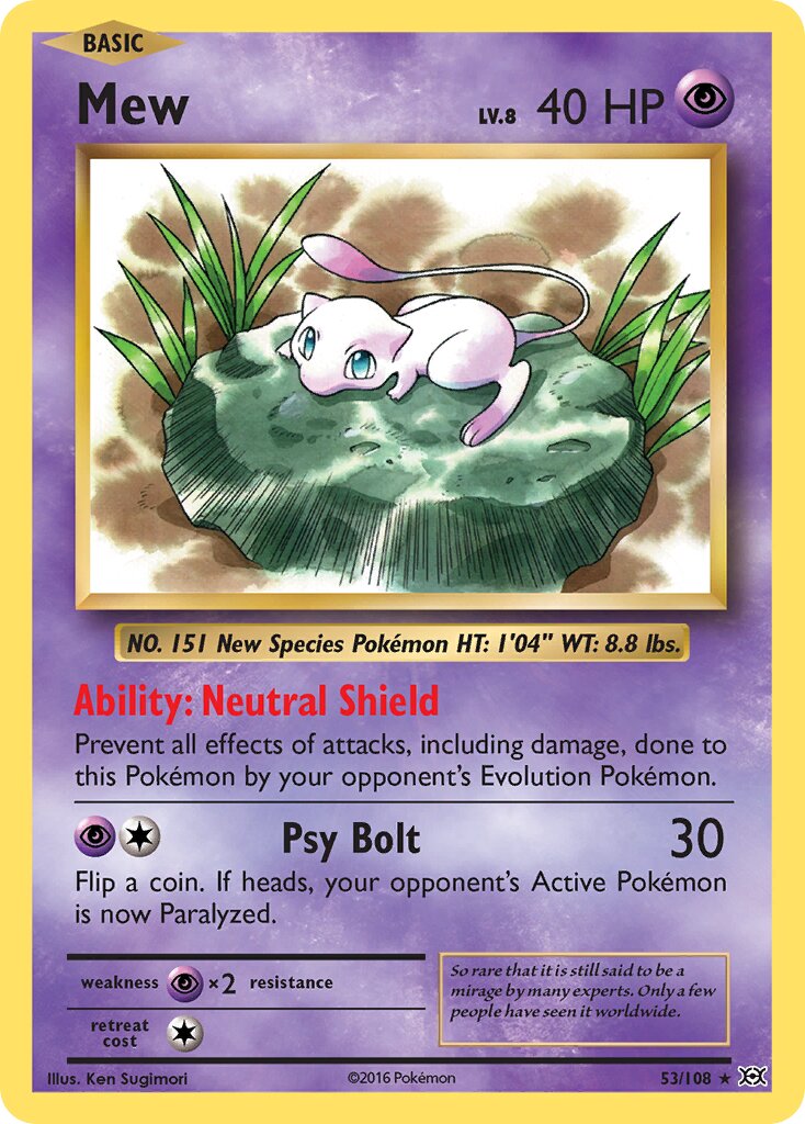 Mew 053/108 — Evolutions (English Pokémon TCG card)