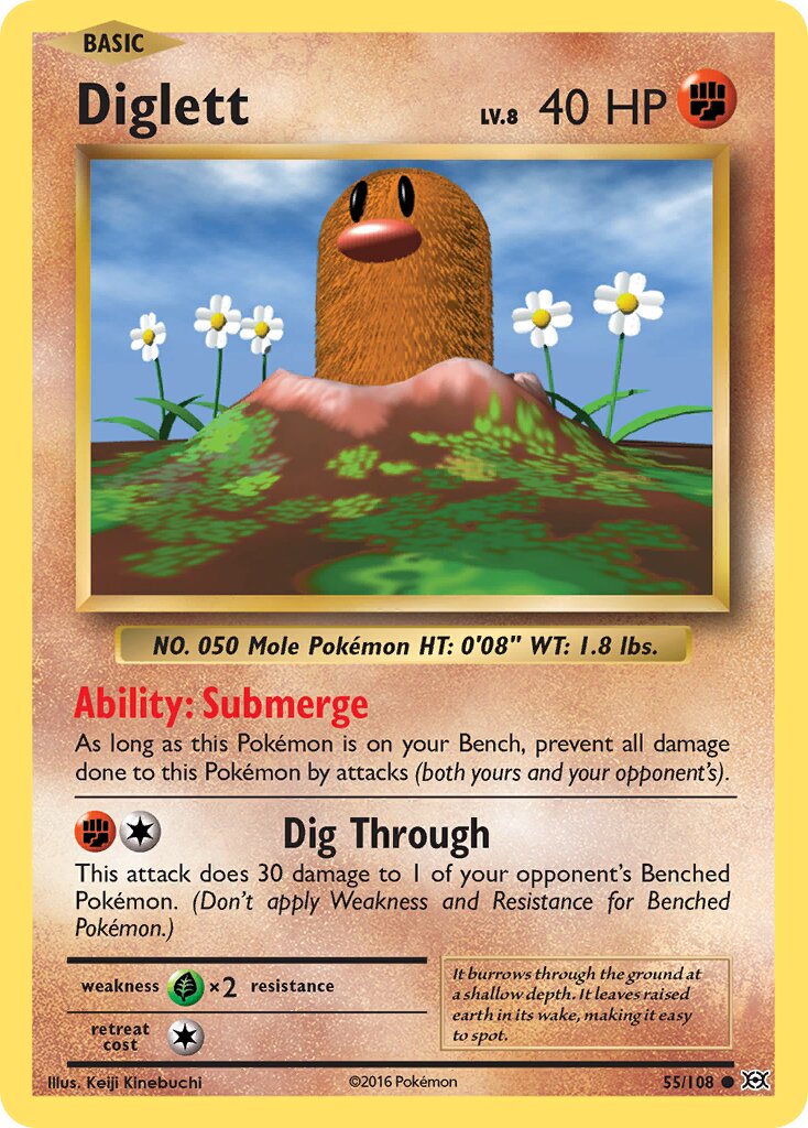 Diglett 055/108 — Evolutions (English Pokémon TCG card)
