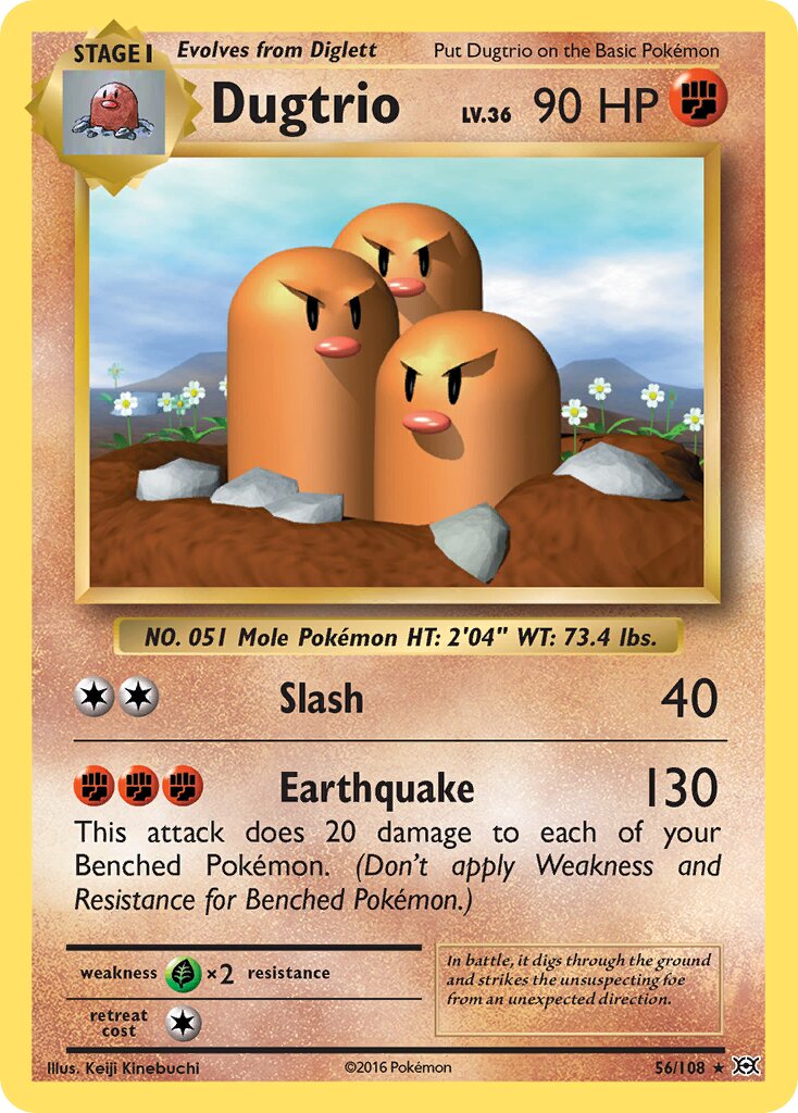 Dugtrio 056/108 — Evolutions (English Pokémon TCG card)