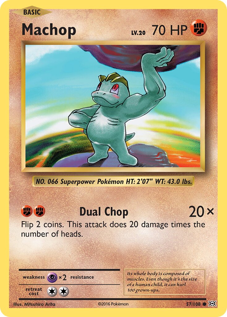 Machop 057/108 — Evolutions (English Pokémon TCG card)