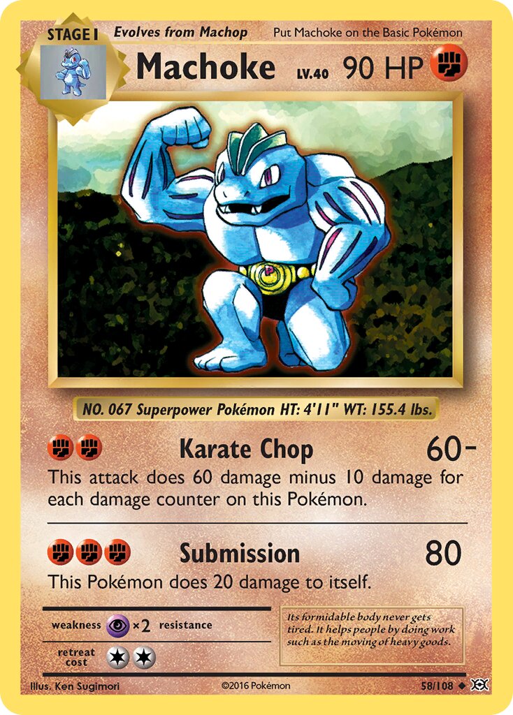 Machoke 058/108 — Evolutions (English Pokémon TCG card)