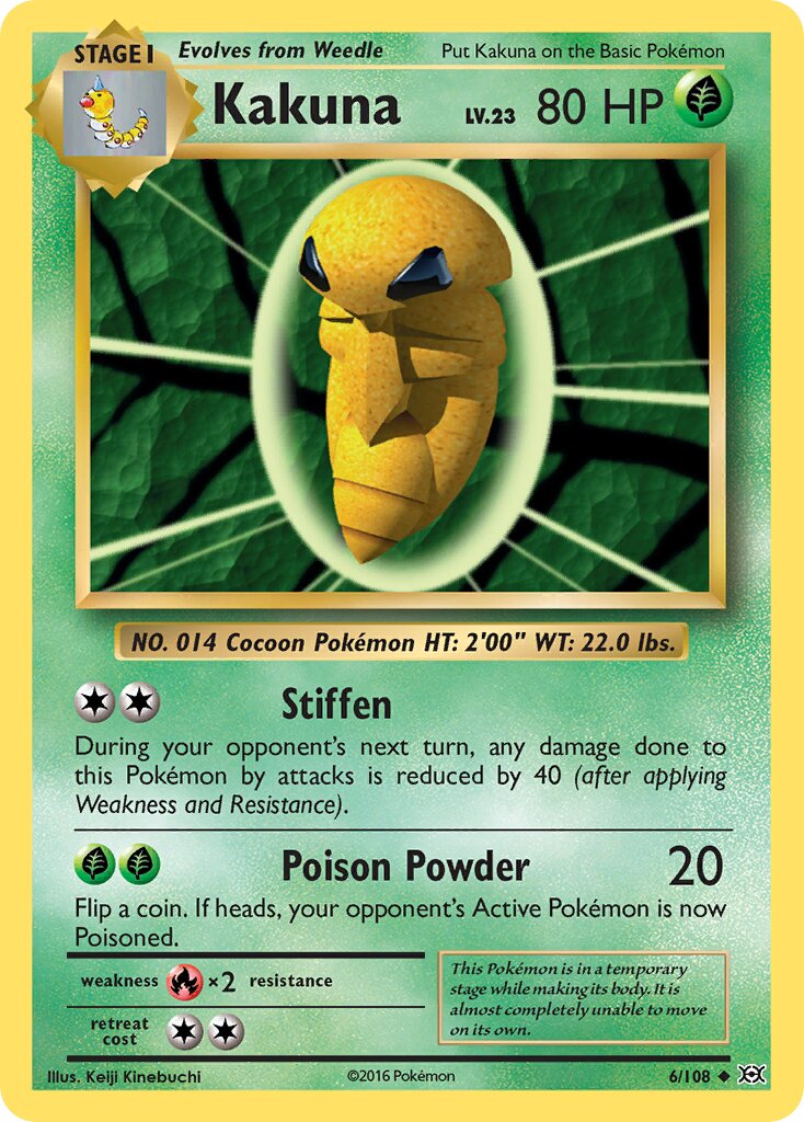 Kakuna 006/108 — Evolutions (English Pokémon TCG card)